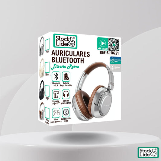 Auriculares Bluetooth Retro - Diseño Elegante con Cancelación de Ruido y Batería 10h - TU ULTIMO CLIC