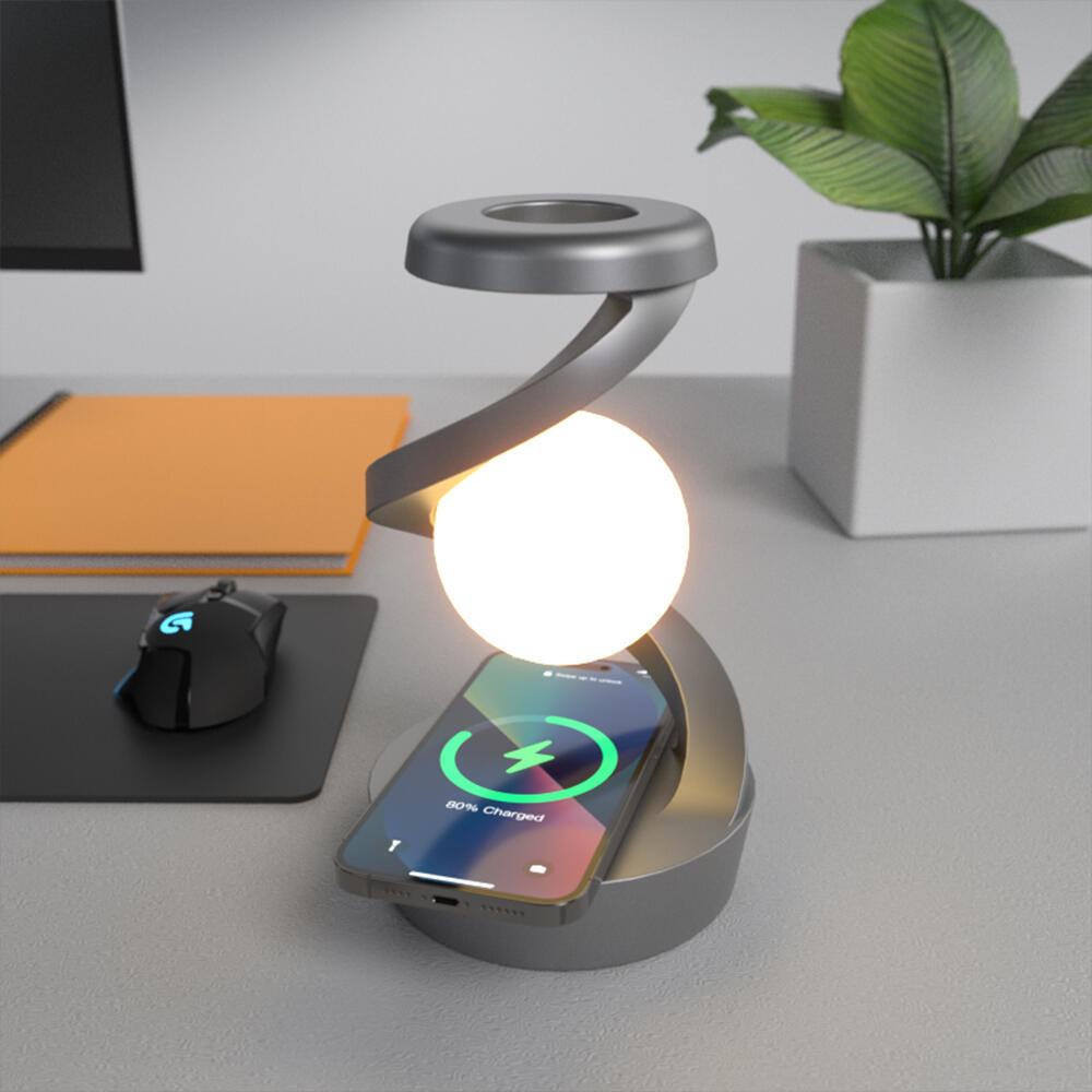 Lámpara de Luna LED - Bola Levitante 3D con Cargador Inalámbrico - TU ULTIMO CLIC